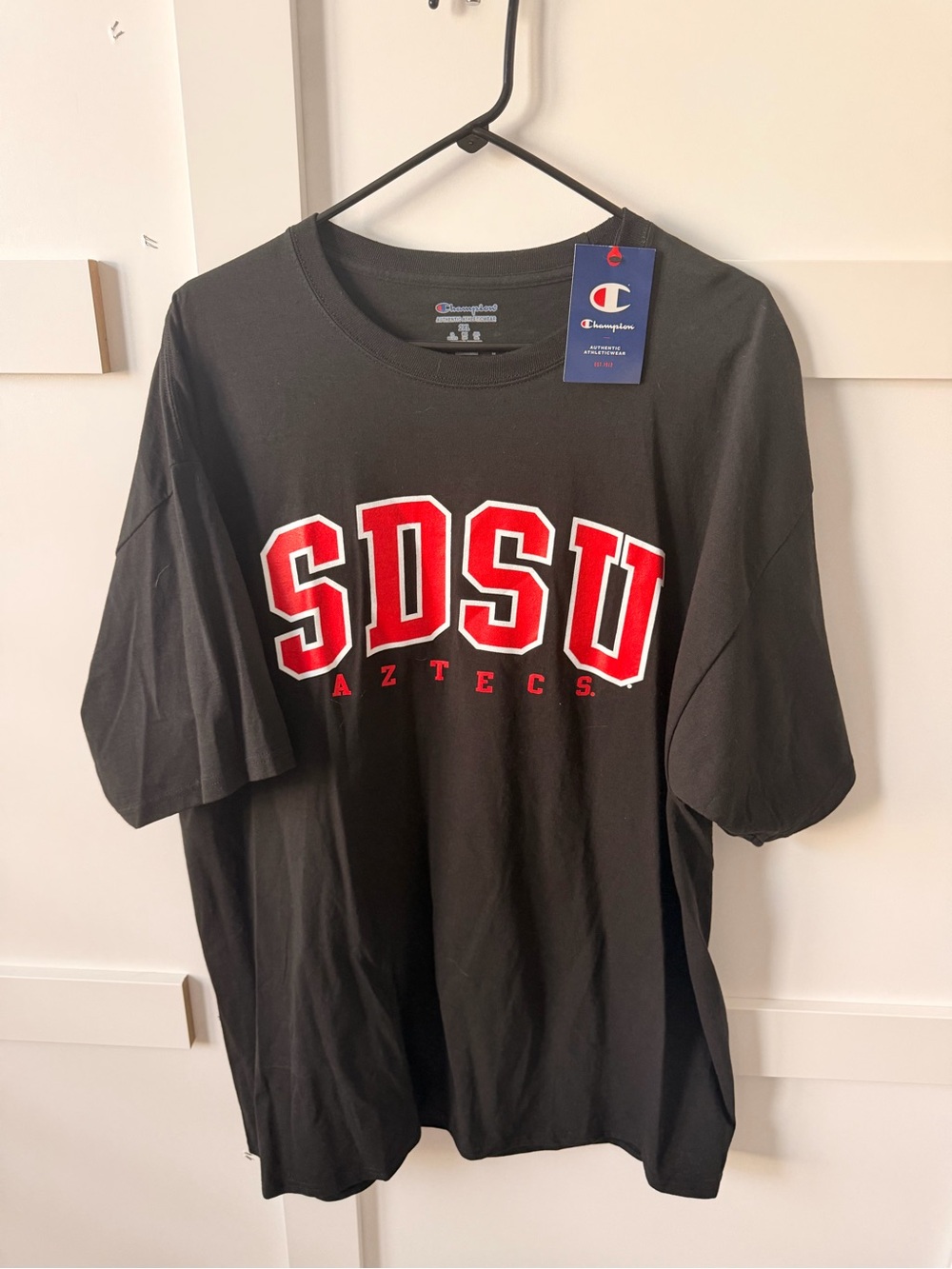 Champion Black SDSU Aztecs Red Graphic Short Sleeve Tee